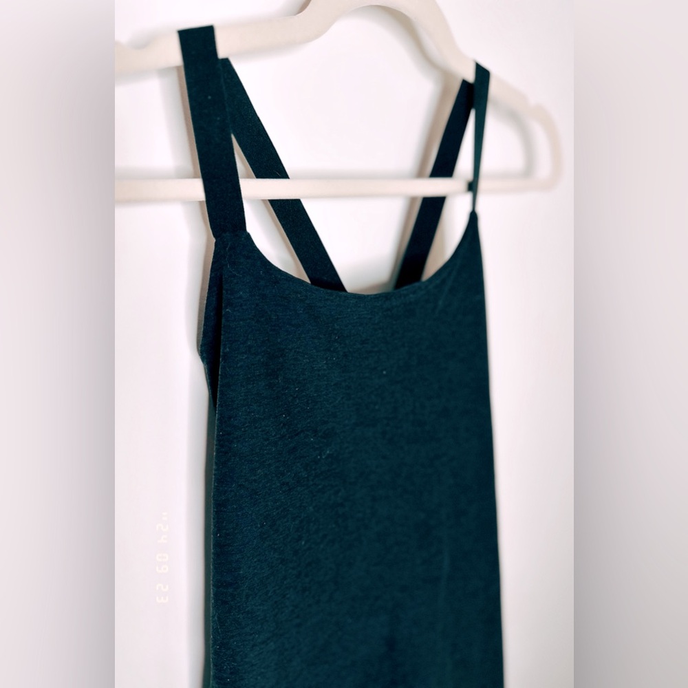 Beyond yoga exercise dress medium small black grey heathered tank dress workout